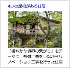 4つの屋根がある住居